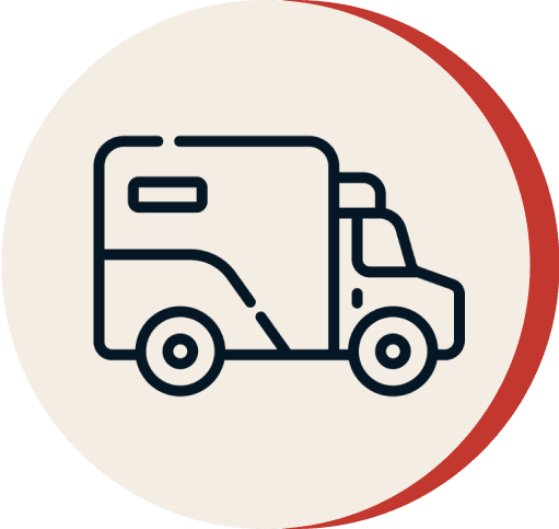 Outline of a delivery truck icon.